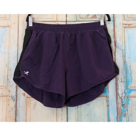 Anngoti Womens Size XL Purple Elastic Waist Running Training Athletic Shorts - Picture 2 of 8